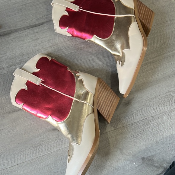 Billini Urie Ankle Boots - Pink & Ivory size 6 western - Picture 3 of 7